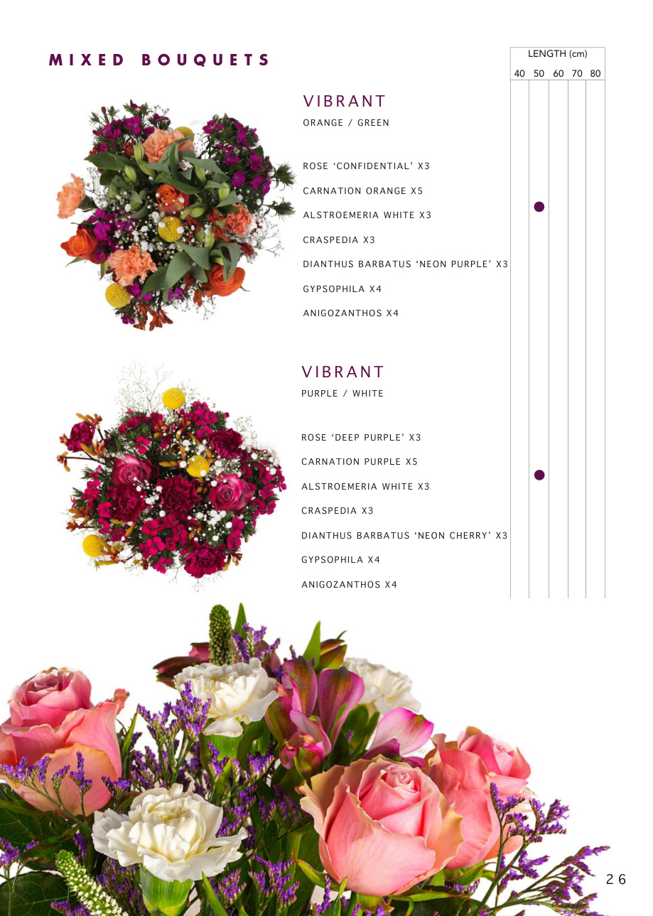 Vibrant mixed bouquets